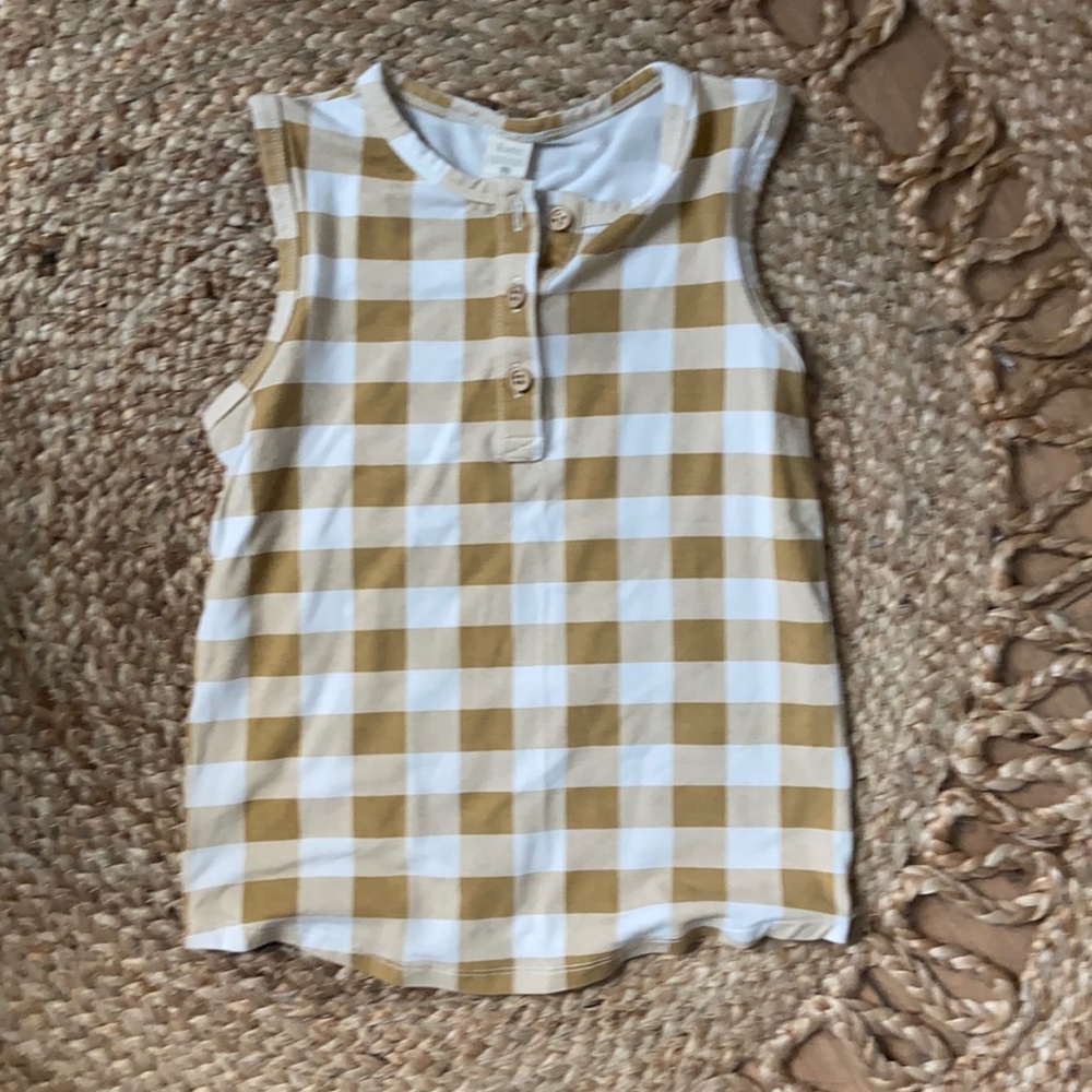 Mustard gingham tank